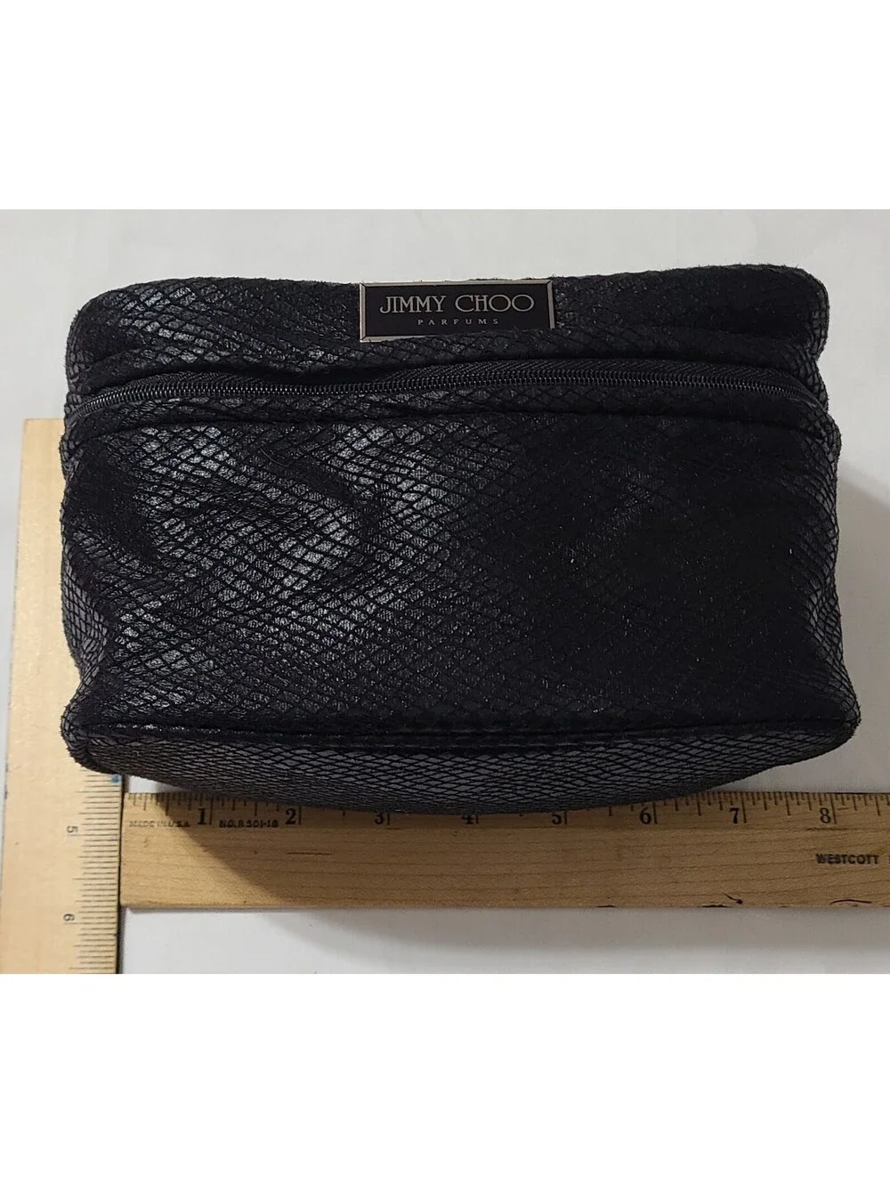 Jimmy Choo Parfums Cosmetic Makeup Case Bag Womens Sz Medium Black Travel Pouch